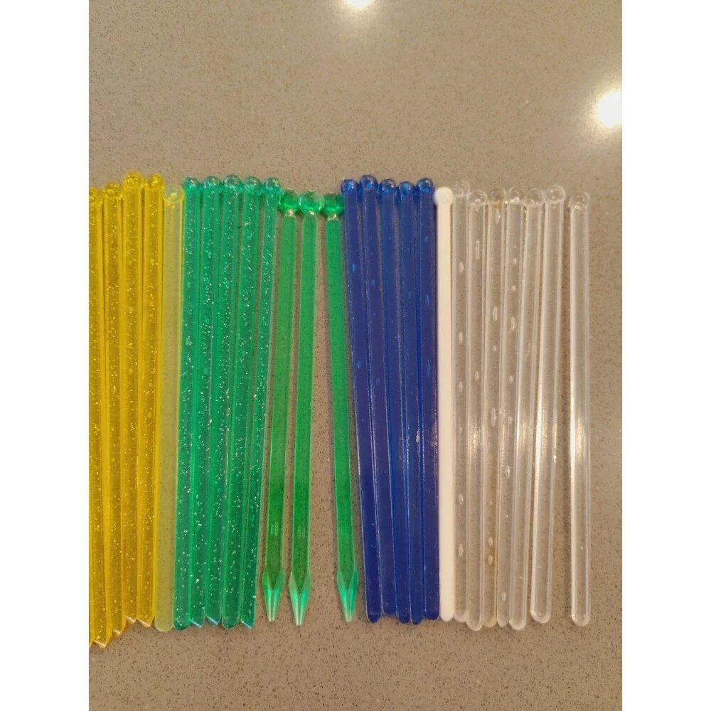 Vintage Cocktail Swizzle Sticks Lot 21 Plastic Drink Stir Stirrers Barware
